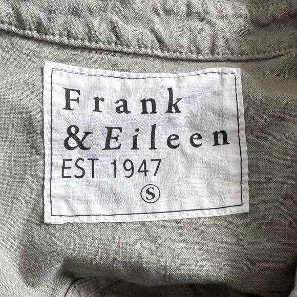 Frank & Eileen Ireland Playsuit Romper Small Green Cotton Linen Minimalist Chic - Picture 15 of 15